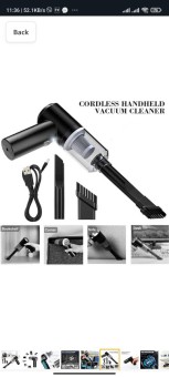 Handheld Vacuum Cordless Whall | Hand Vacuum Cordless Suction | Car Hand Vacuum with LED Light | Mini Vacuum Cordless | Portable Vacuum | Dry/Wet Hand Held Vacuum Cleaner | Handheld Cordless Vacuum